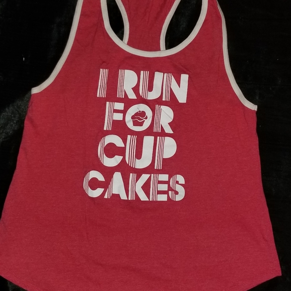 'I Run For Cupcakes' Tank Top, Center Stage, XL, Red - Picture 5 of 6